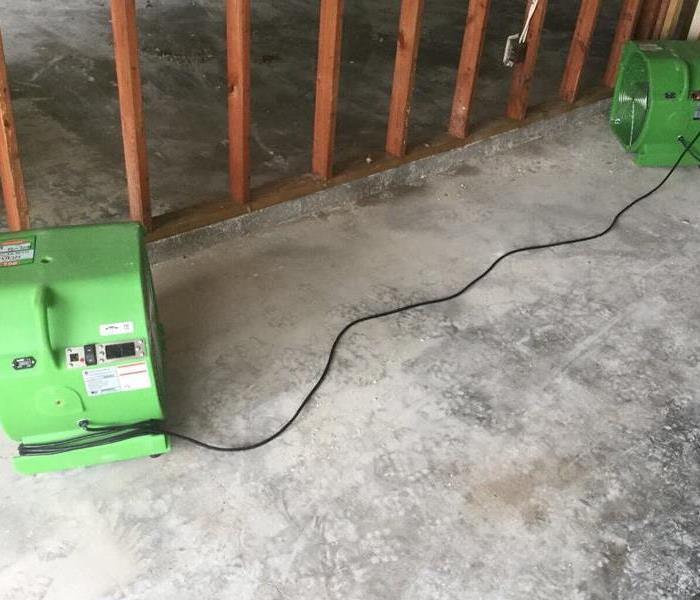 servpro industrial drying equipment on concrete